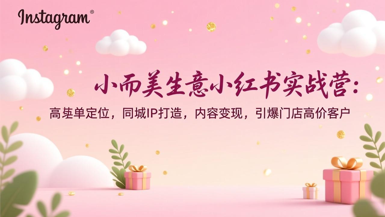 小而美生意小红书实战营：高客单定位，同城IP打造，内容变现，引爆门店高价客户-资源后花园