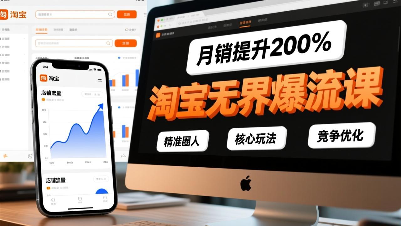 淘宝无界爆流课，精准圈人、核心玩法、竞争优化，快速引爆店铺流量，月销提升200%-资源后花园