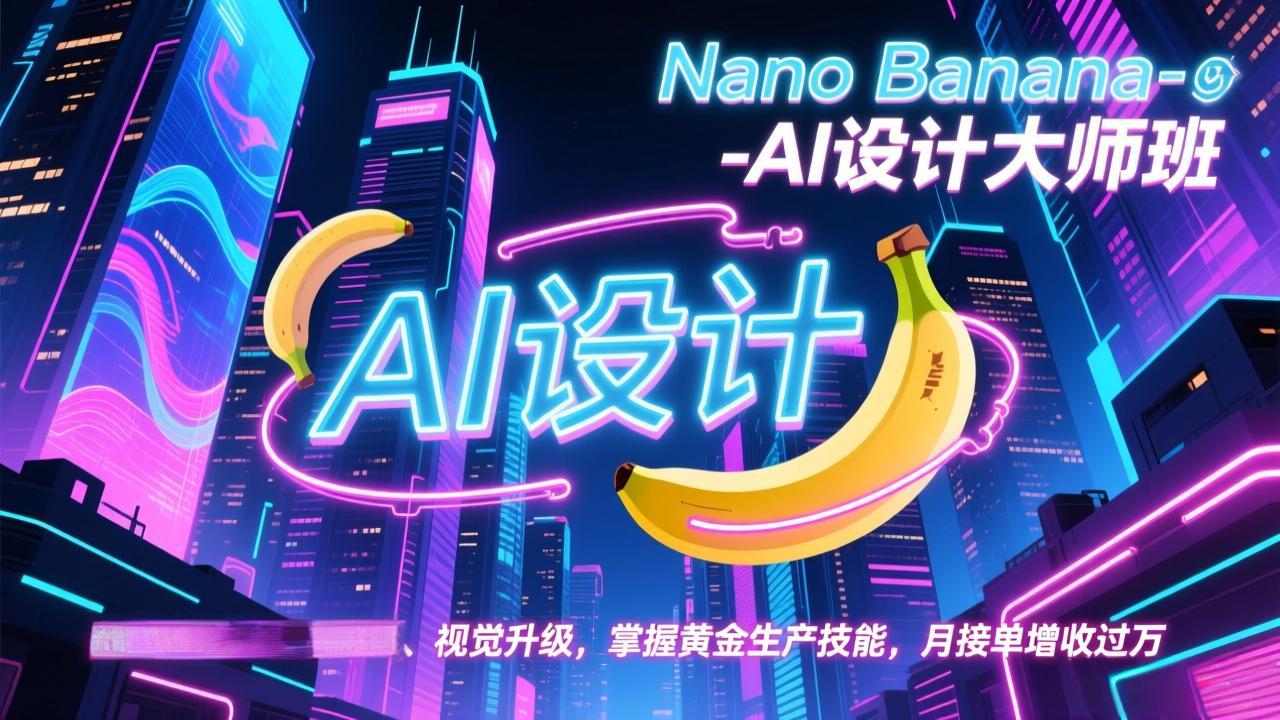 Nano Banana-AI设计大师班，修图合成、广告创作、视觉升级，掌握黄金生产技能，月接单增收过万-资源后花园