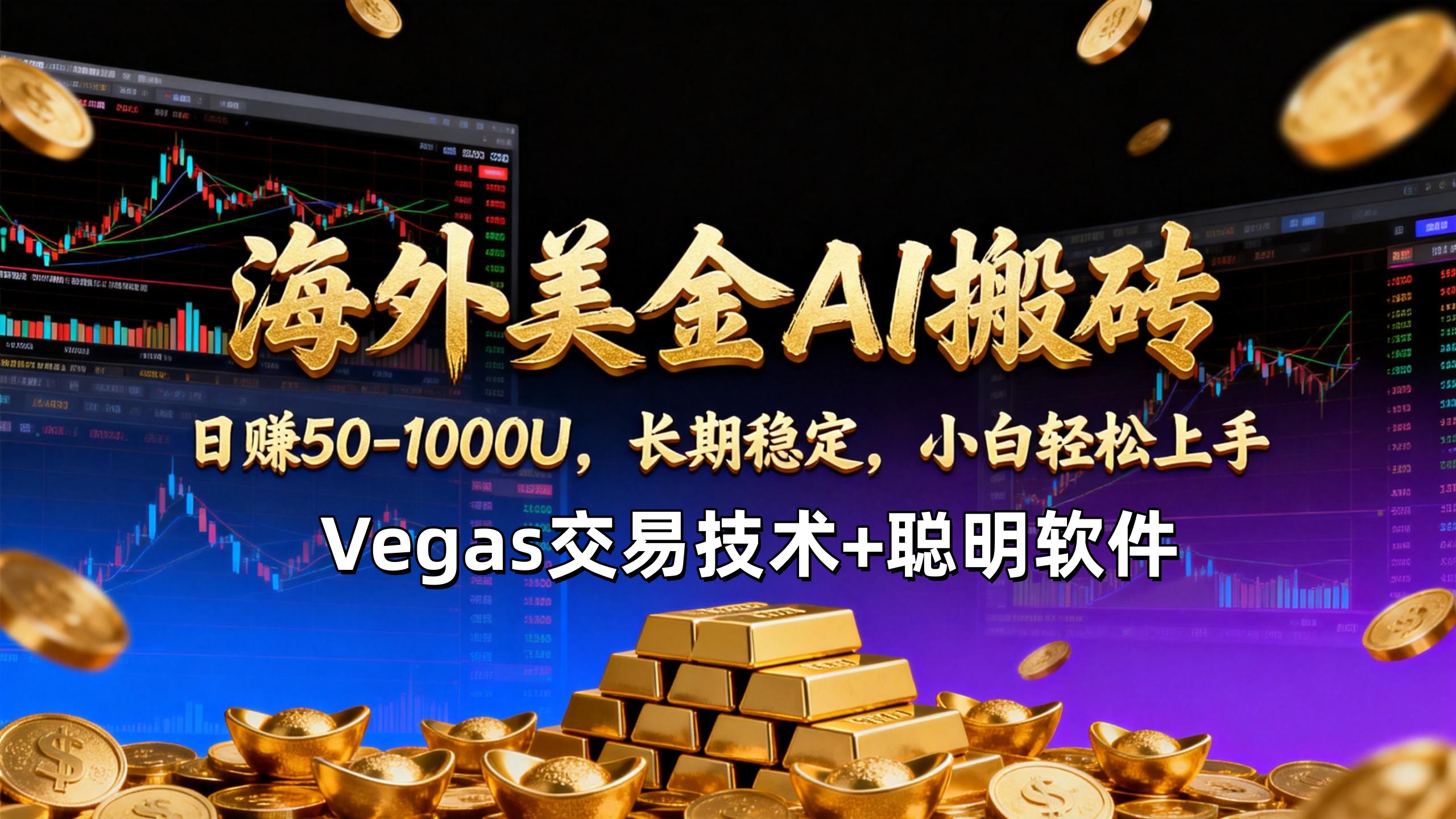 【海外美金AI搬砖】Vegas交易技术+聪明软件，日赚50-1000U，长期稳定，小白轻松上手。-资源后花园