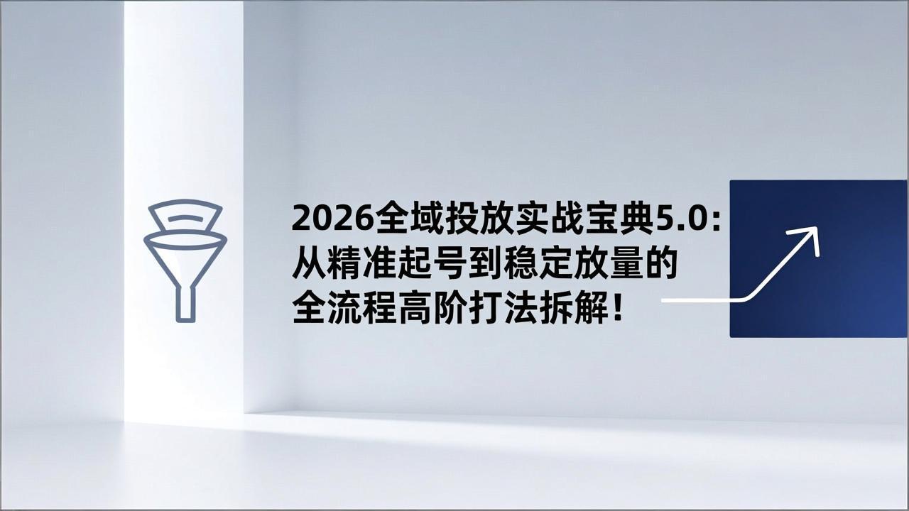 2026全域投放实战宝典5.0：从精准起号到稳定放量的全流程高阶打法拆解！-资源后花园