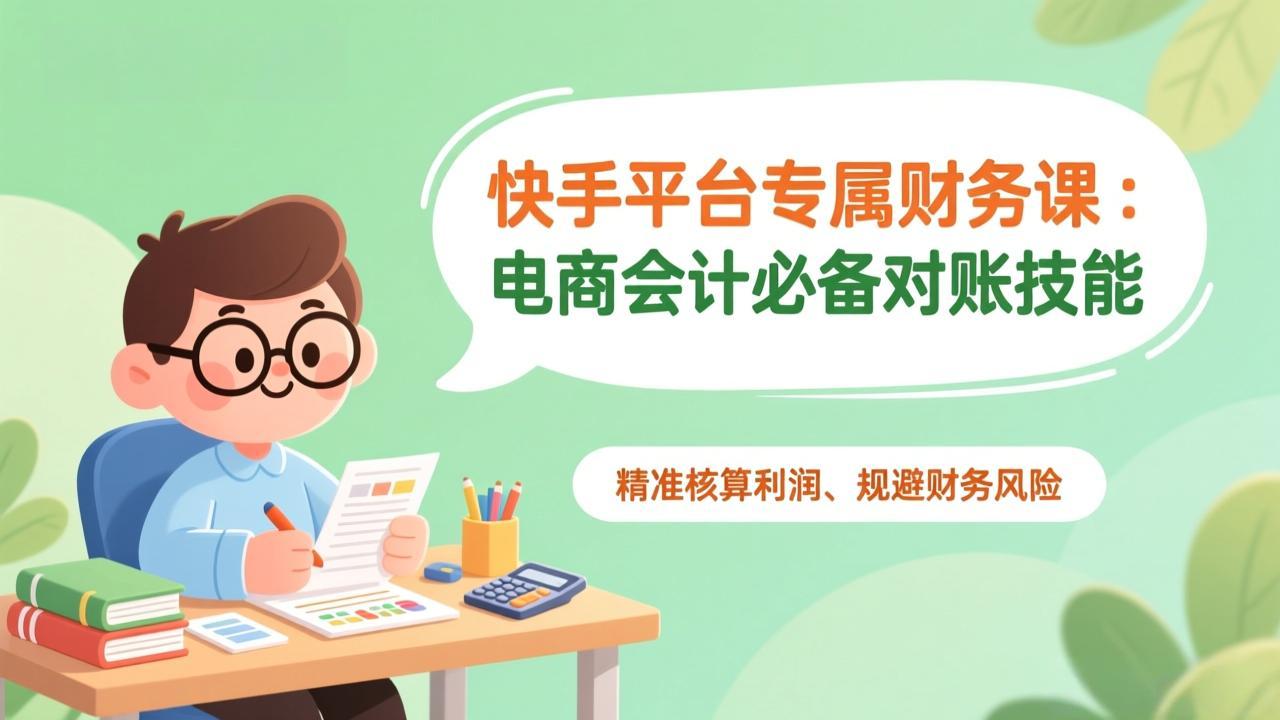 快手平台专属财务课：电商会计必备对账技能，精准核算利润、规避财务风险-资源后花园