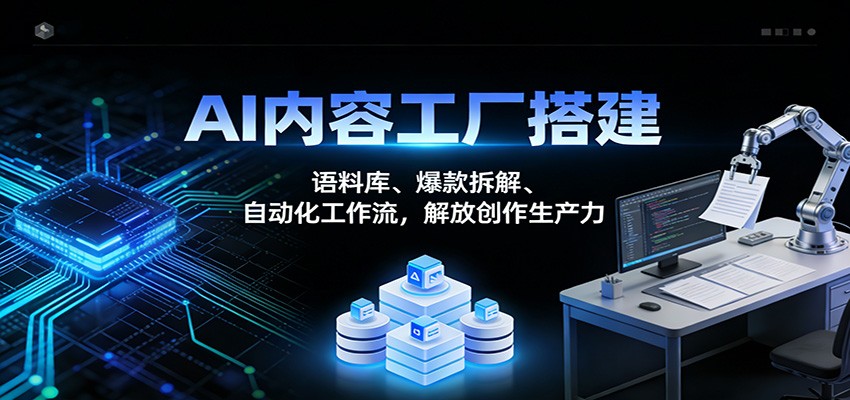 AI内容工厂搭建：语料库、爆款拆解、自动化工作流，解放创作生产力-资源后花园