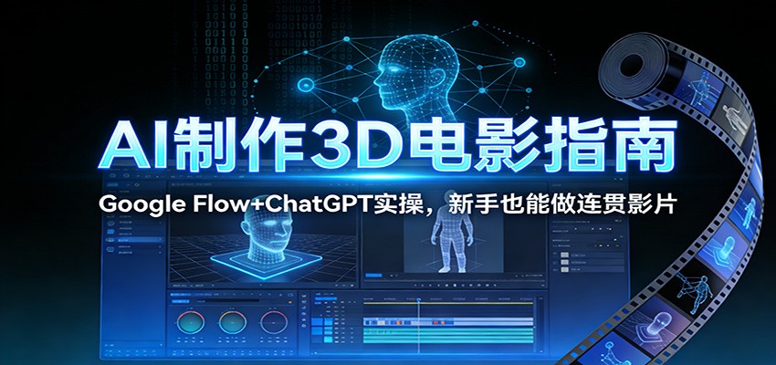AI制作3D电影指南：Google Flow+ChatGPT实操，新手也能做连贯影片-资源后花园