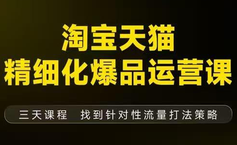 猫课子幽·淘宝天猫精细化爆品运营【音频+字幕+文档】(9月12-14杭州线下课)-资源后花园