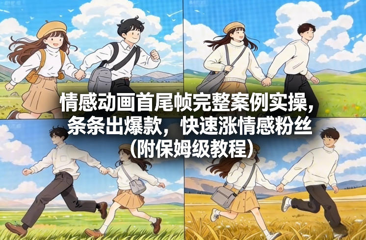 情感动画首尾帧完整案例实操，条条出爆款，快速涨情感粉丝(附保姆级教程)-资源后花园
