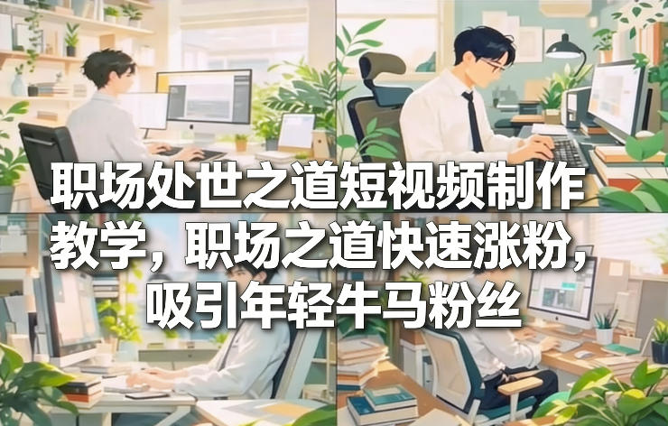职场处世之道短视频制作教学，职场之道快速涨粉，吸引年轻牛马粉丝-资源后花园