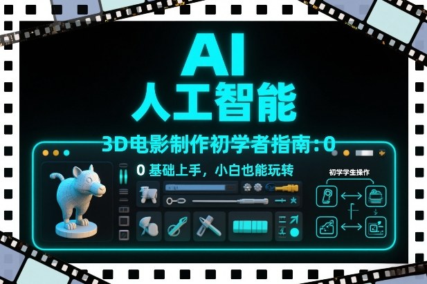 AI人工智能3D电影制作初学者指南：0基础上手，小白也能玩转-资源后花园