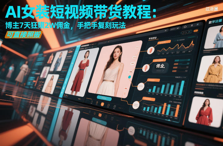 AI女装短视频带货教程：博主7天狂賺2W佣金，手把手复刻玩法，可直接照搬-资源后花园