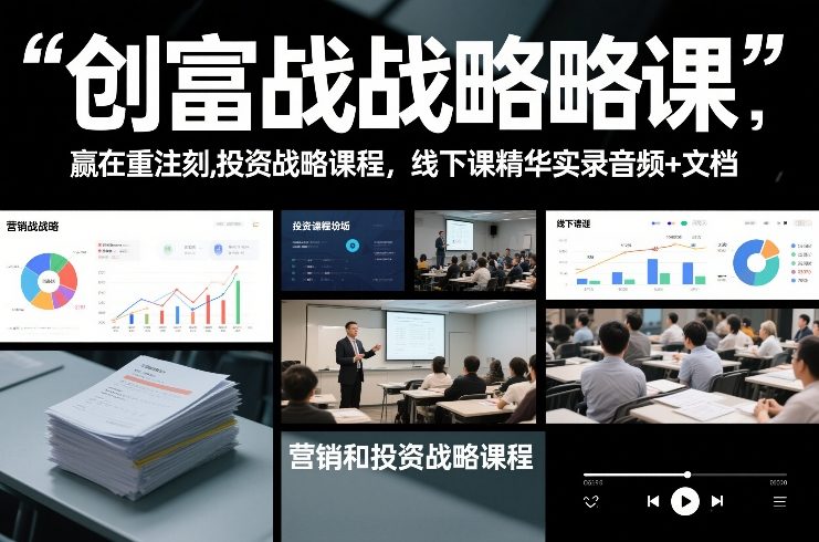 创富战略课，赢在重注时刻，营销和投资战略课程，线下课精华实录音频+文档-资源后花园