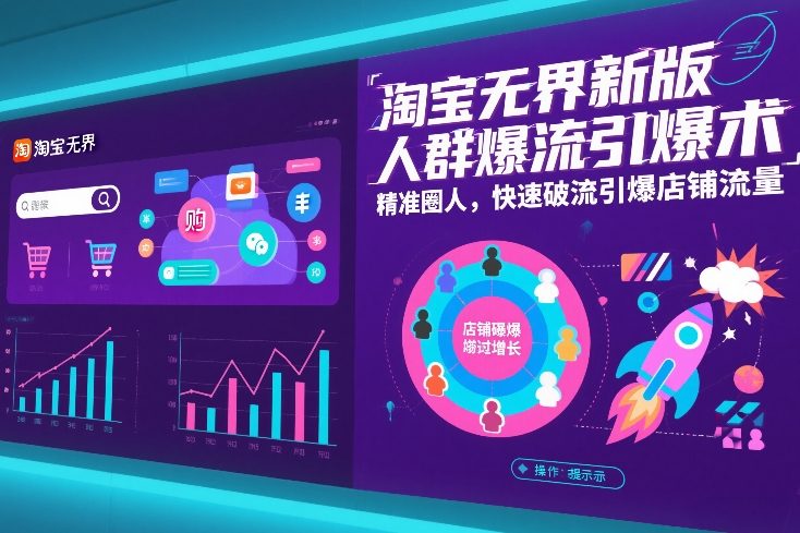 淘宝无界新版人群爆流引爆术，精准圈人，快速破流引爆店铺流量-资源后花园