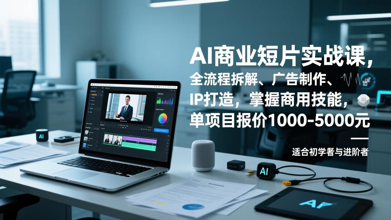 AI商业短片实战课，全流程拆解、广告制作、IP打造，掌握商用技能，单项目报价1000-5000元-资源后花园