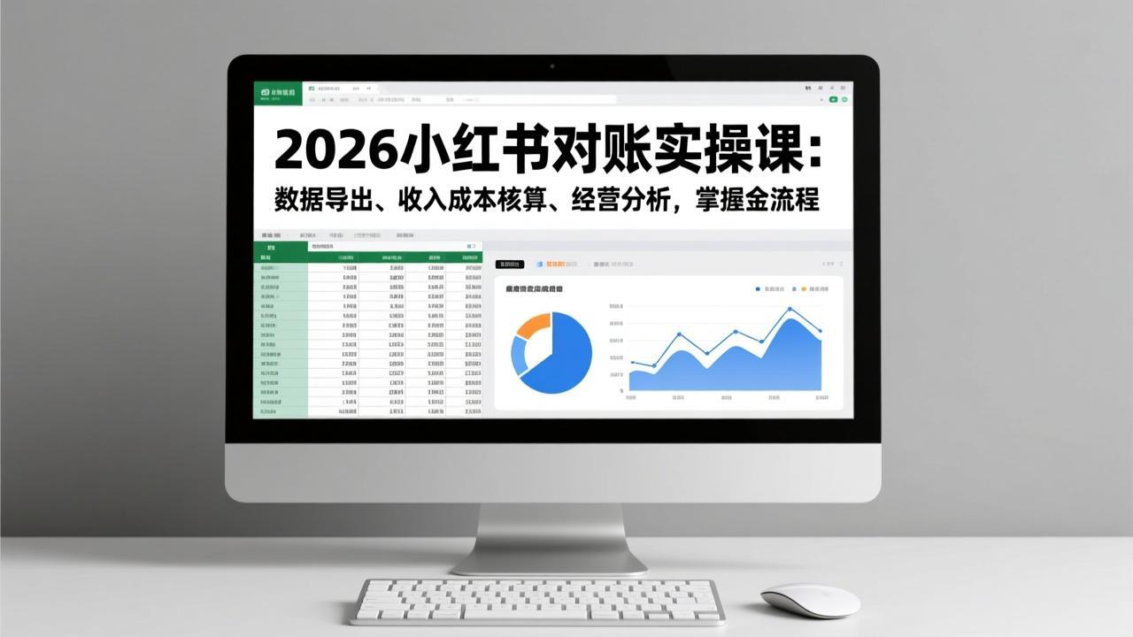 2026小红书对账实操课：数据导出、收入成本核算、经营分析，掌握全流程-资源后花园