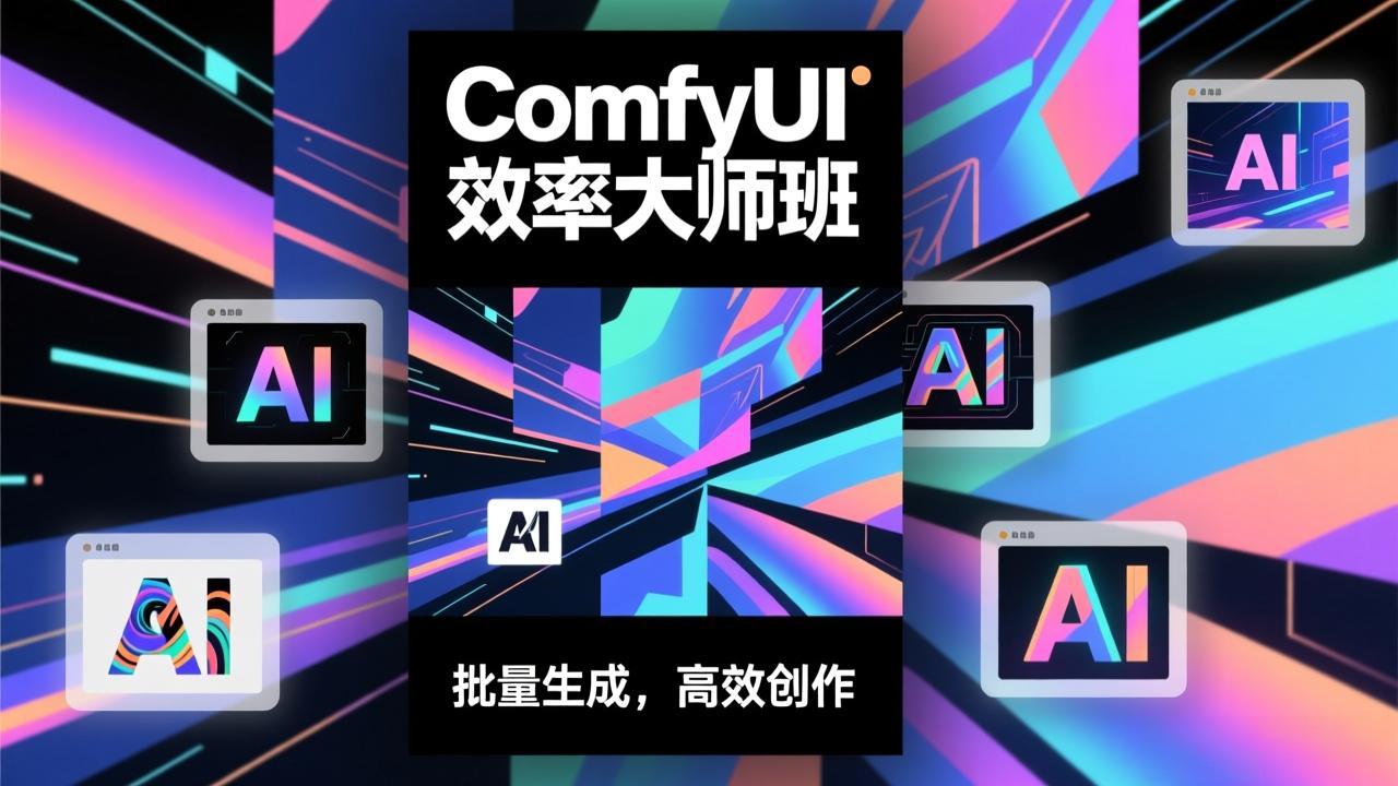 ComfyUI效率大师班：工作流搭建，批量生成，将个人AI出图效率提升5-10倍，月接单收入1-3万-资源后花园
