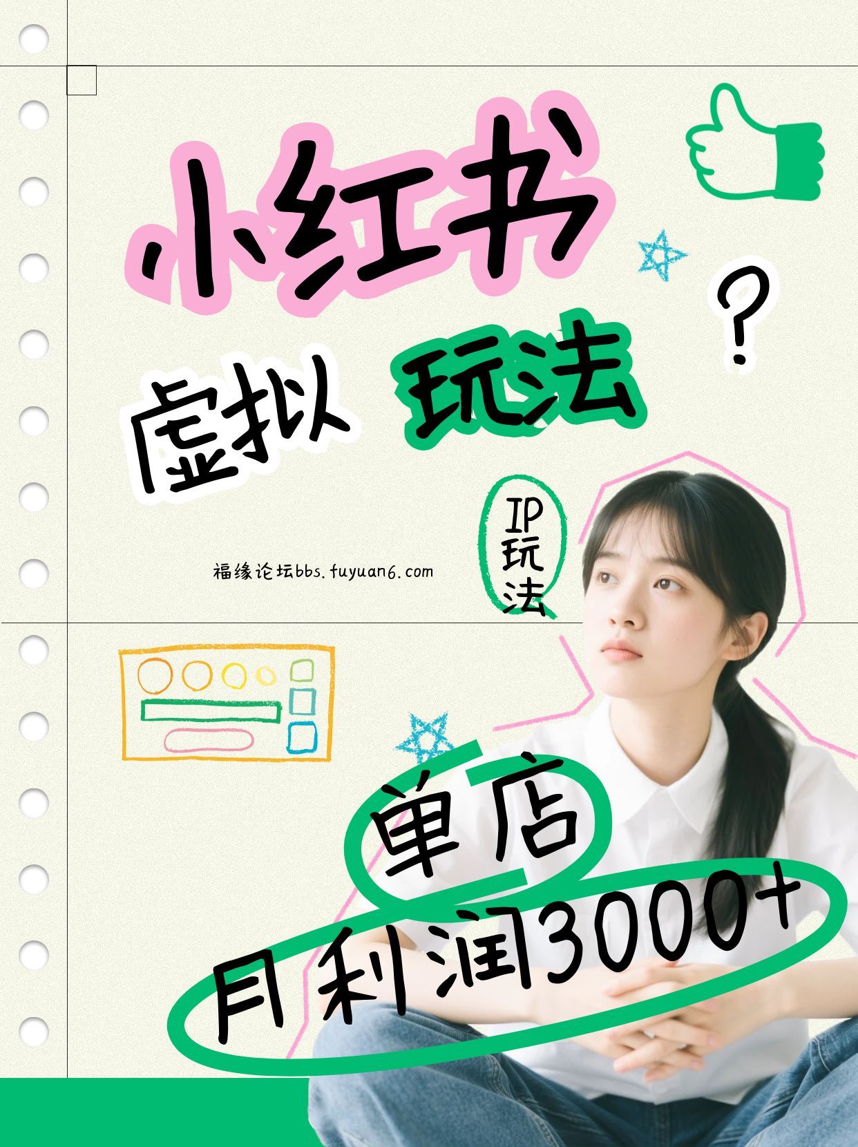 小红书虚拟玩法(铺货流和单品玩法)，单店月利润3000+，IP打法+原创商品(0违规)-资源后花园