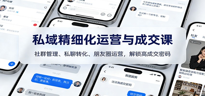 私域精细化运营与成交课：社群管理、私聊转化、朋友圈运营，解锁高成交密码-资源后花园