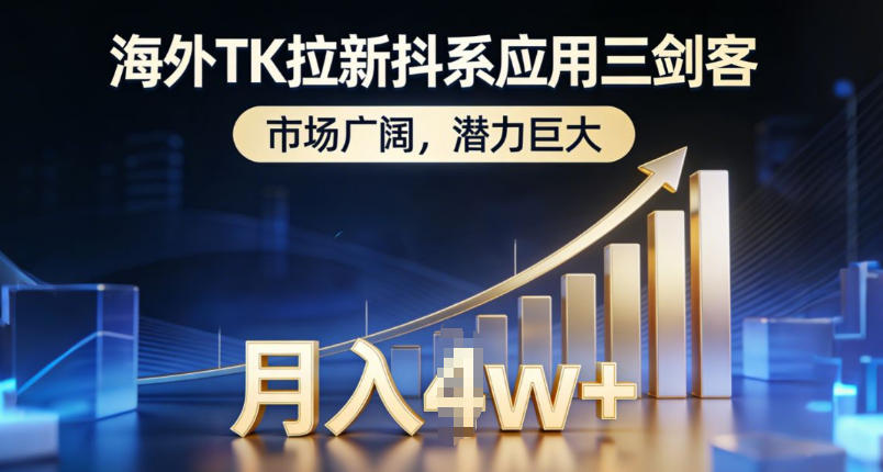 海外TK拉新抖系应用三剑客，市场广阔，潜力巨大，月入1w+-资源后花园