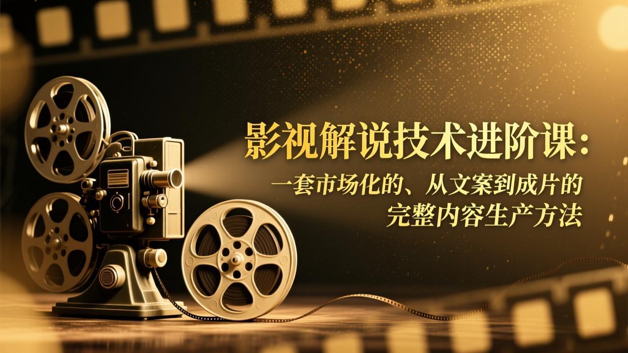 影视解说技术进阶课：一套市场化的、从文案到成片的完整内容生产方法-资源后花园