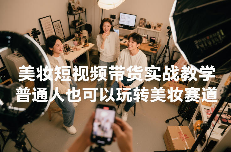 美妆短视频带货实战教学，普通人也可以玩转美妆赛道-资源后花园