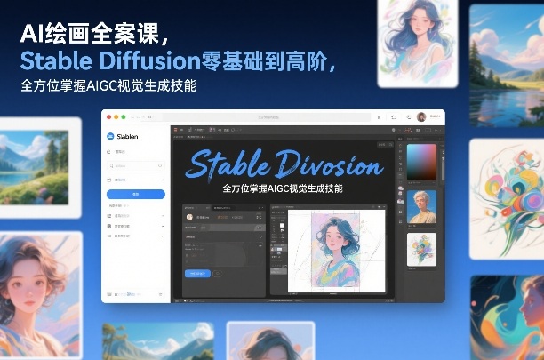 AI绘画全案课，Stable Diffusion零基础到高阶，全方位掌握AIGC视觉生成技能-资源后花园