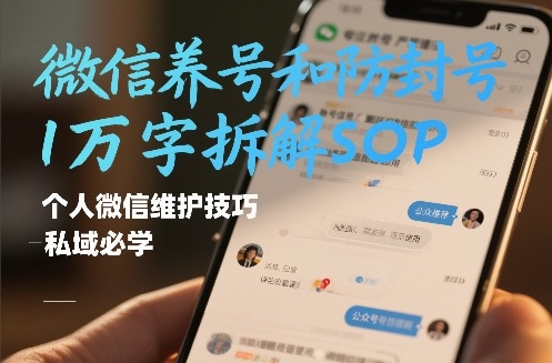 微信养号和防封号1万字拆解SOP，个人微信维护技巧，私域必学【文档】-资源后花园