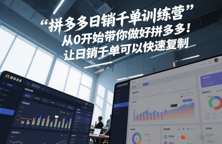 拼多多日销千单训练营，从0开始带你做好拼多多，让日销千单可以快速复制(更新26年1月)-资源后花园