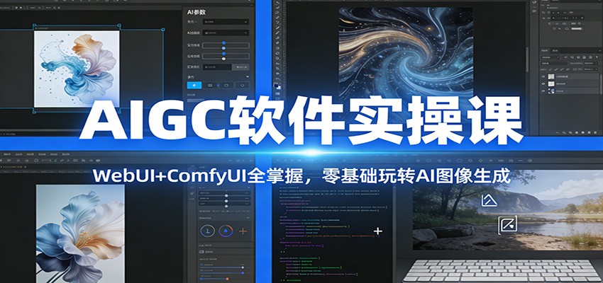AIGC软件实操课：WebUI+ComfyUI全掌握，零基础玩转AI图像生成-资源后花园
