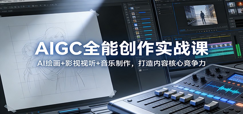 AIGC全能创作实战课：AI绘画+影视视听+音乐制作，打造内容核心竞争力-资源后花园