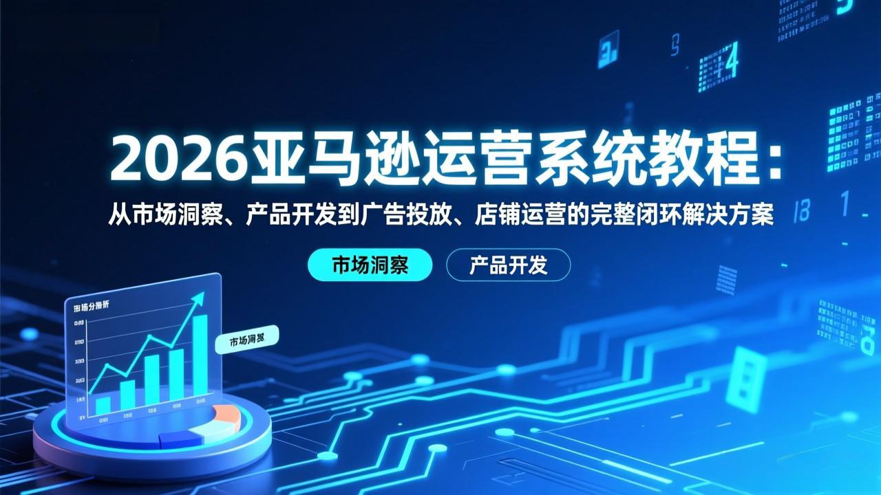 2026亚马逊运营系统教程：从市场洞察、产品开发到广告投放、店铺运营的完整闭环解决方案-资源后花园