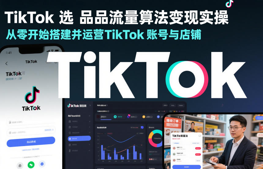TikTok选品流量算法变现实操，从零开始搭建并运营TikTok账号与店铺-资源后花园