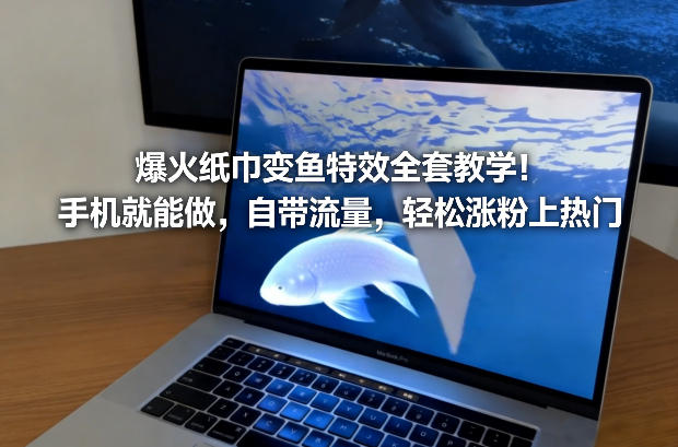 爆火纸巾变鱼特效全套教学！手机就能做，自带流量，轻松涨粉上热门-资源后花园