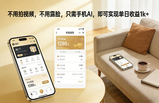 不用拍视频，不用露脸，只需手机AI，即可实现单日收益1k+【揭秘】-资源后花园