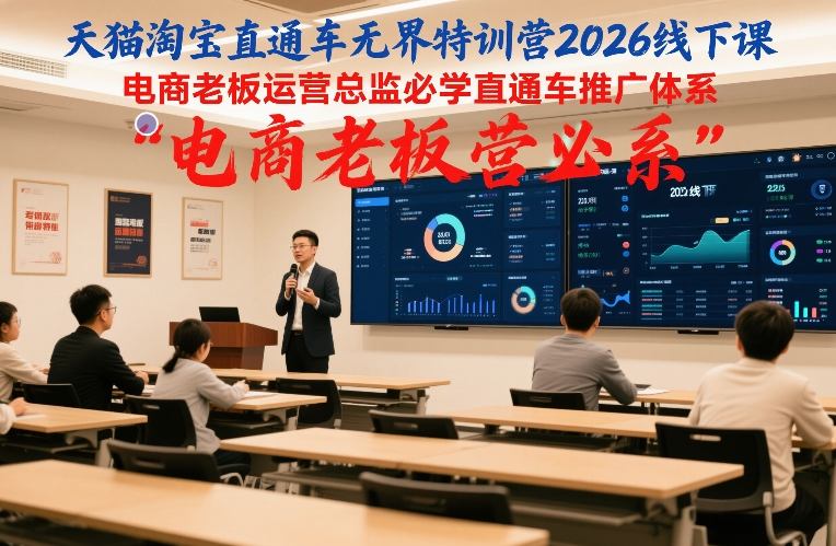 天猫淘宝直通车无界特训营2026线下课，电商老板运营总监必学直通车推广体系-资源后花园