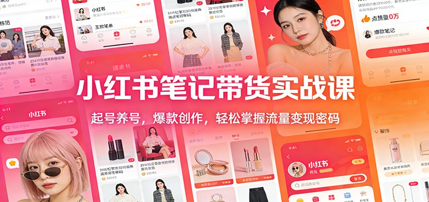 小红书笔记带货实战课：起号养号，爆款创作，轻松掌握流量变现密码-资源后花园
