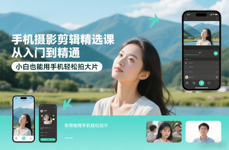 手机摄影剪辑精选课，从入门到精通，小白也能用手机轻松拍大片-资源后花园