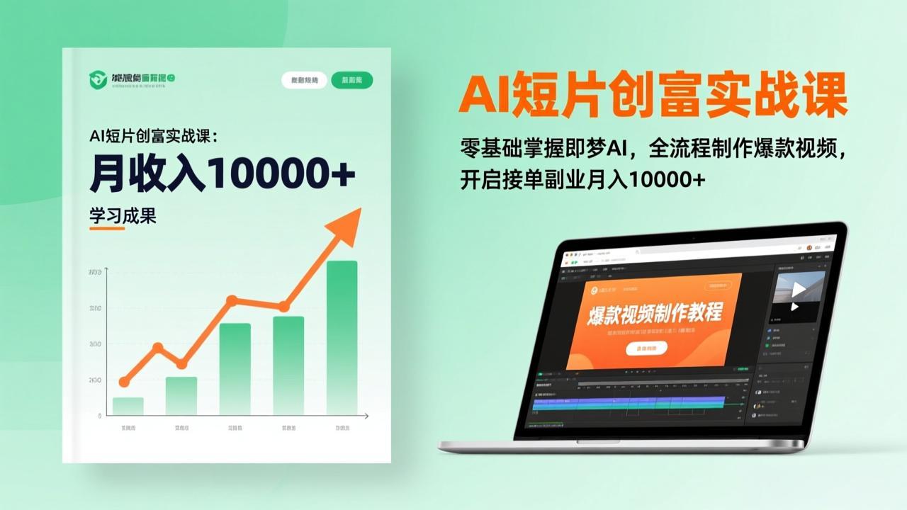 AI短片创富实战课：零基础掌握即梦AI，全流程制作爆款视频，开启接单副业月入10000+(更新-资源后花园