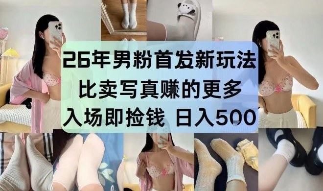 26年男粉首发最新3.0玩法，独此一家，比卖写真賺的更多，入场即捡钱，日入5张【揭秘】-资源后花园