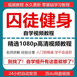 囚徒健身视频教程自重整套教案整专项训练教程+PDF电子版囚徒健身-资源后花园