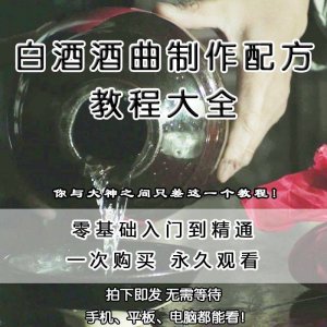 白酒酒曲制作配方教程酿酒技术秘方勾兑视频教学课程零基础学习-资源后花园