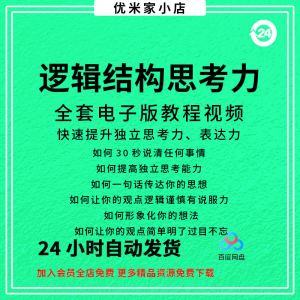 结构化逻辑思维能力训练视频课程表达清晰思维逻辑说服力教程资料-资源后花园