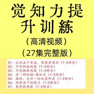 觉知力训练感知力国学智慧2025年心理学自我意识内心疗愈视频教程-资源后花园