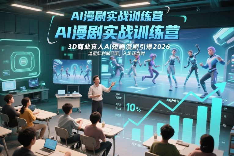 AI漫剧实战训练营，3D商业真人AI短剧漫剧引爆2026，流量红利期已至，入场正当时-资源后花园