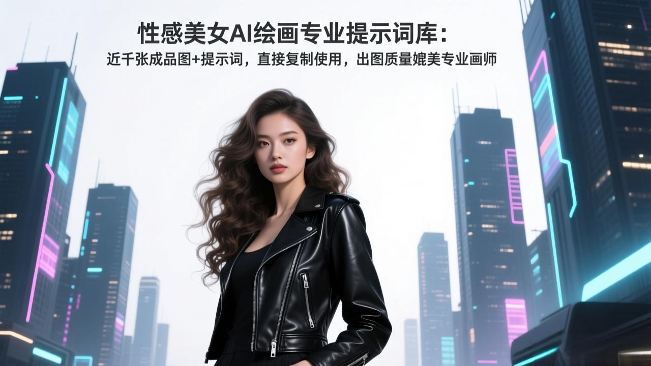 性感美女AI绘画专业提示词库：近千张成品图+提示词，直接复制使用，出图质量媲美专业画师-资源后花园