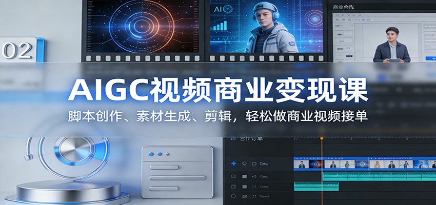 AIGC视频商业变现课：脚本创作、素材生成、剪辑，轻松做商业视频接单-资源后花园