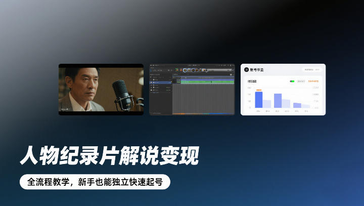 人物纪录片解说变现，全流程教学，新手也能独立快速起号-资源后花园