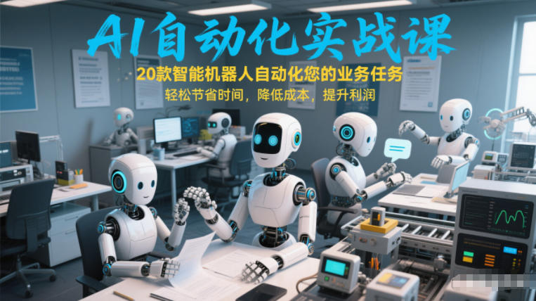 AI自动化实战课：20款智能机器人自动化您的业务任务，轻松节省时间，降低成本，提升利润-资源后花园