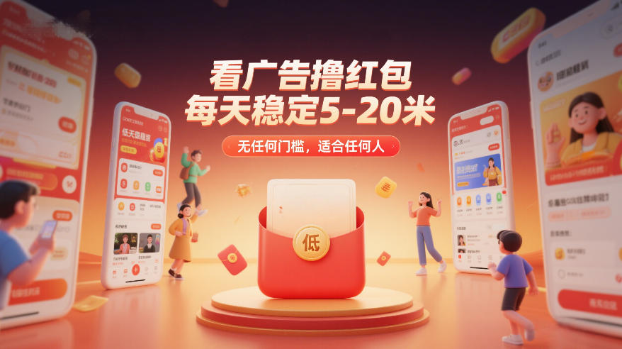 看广告撸红包，每天稳定5-20米，无任何门槛，适合任何人-资源后花园