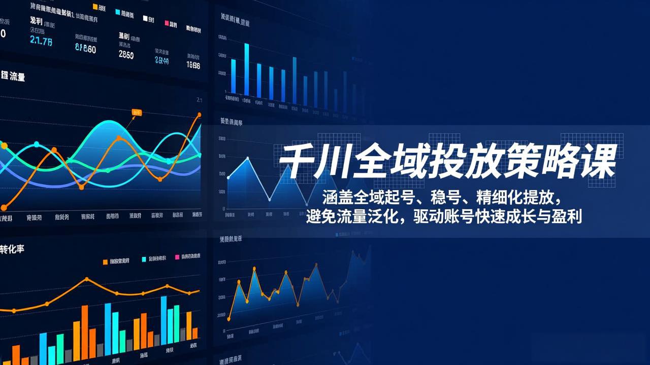 千川全域投放策略课：涵盖全域起号、稳号、精细化投放，避免流量泛化，驱动账号快速成长与盈利-资源后花园