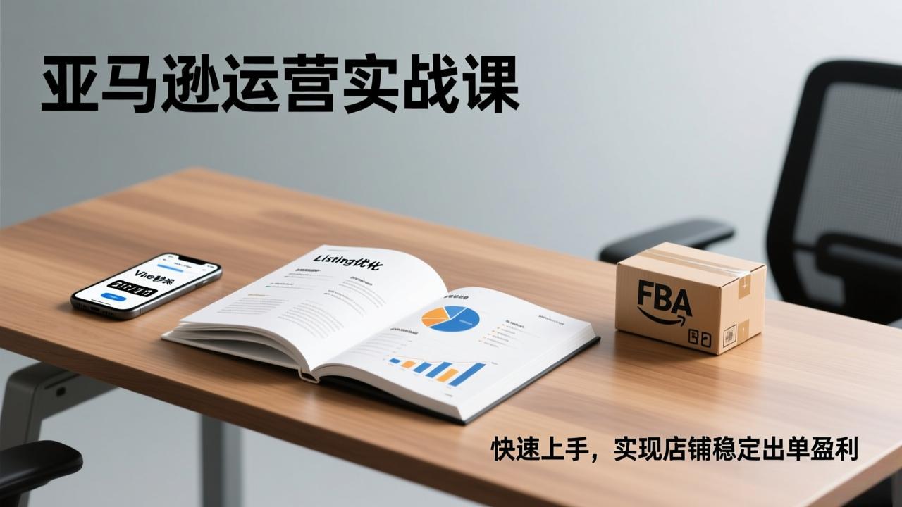 亚马逊运营实战课，Listing优化、Vine秒杀、FBA发货，快速上手，实现店铺稳定出单盈利-资源后花园