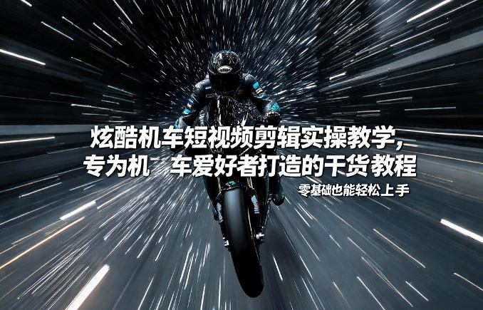 炫酷机车短视频剪辑实操教学，专为机车爱好者打造的干货教程，零基础也能轻松上手-资源后花园